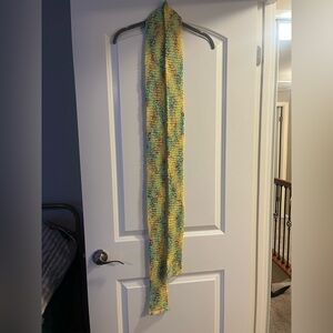 Super Long, Thin, Neon Yellow Handmade Knit Scarf